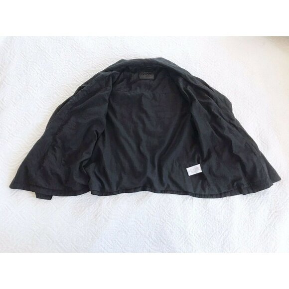 BLANKNYC Women's Sz M Black Tencel Moto Jacket Side Zip Belt Roll Tab Sleeves - Picture 9 of 9